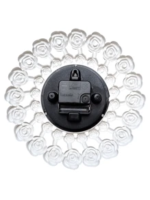 WALL CLOCK OR WALL SECOND HAND, SILENT WITH DETAIL OF ROSES, FLOWERS 25 CM DIAMETER - SILVER - View 4