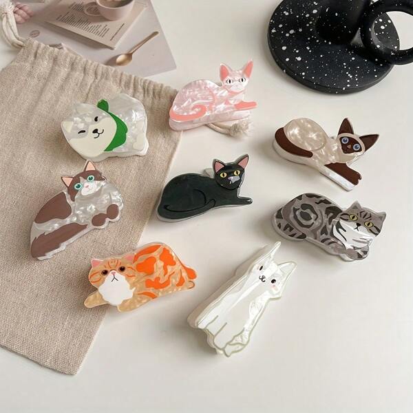 Schattige kattenklauw acryl haarclip voor tieners en vrouwen, elegant dierlijk cartoon ontwerp mode haaraccessoire, unieke creatieve stijl haarclip haarclips haarkakenclip haarklemmen haarclutch haarvangerclip, klauwclip