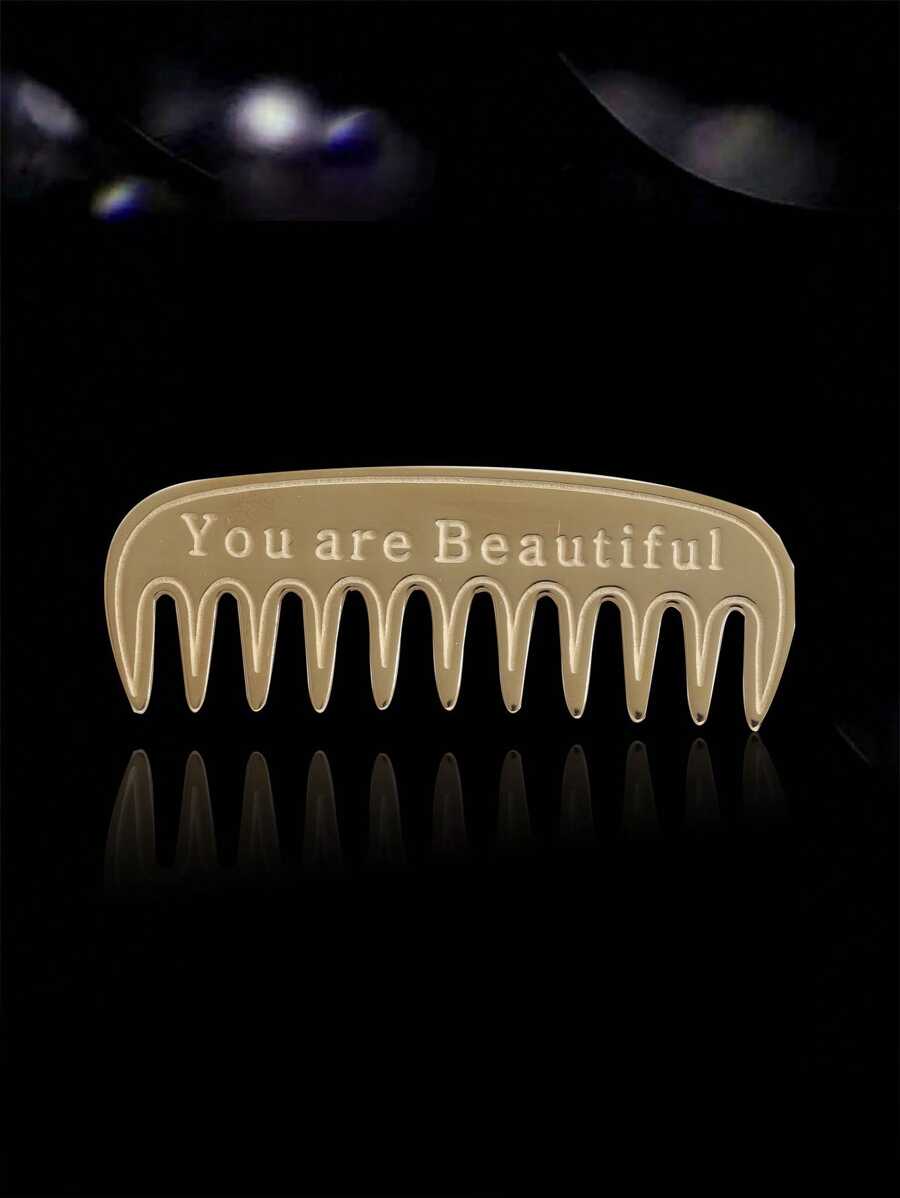 时尚“你很美”梳子胸针女士工具胸针礼服西装别针配饰派对宴会礼物 - Comb Brooch - 查看 1