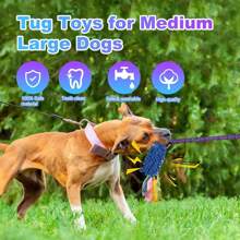 1pc Random Color Multicolor Pet Plush Elastic Rope Toy With Squeaky Sound, Chew Toy For Small, Medium And Large Dogs, Puppy Training Tug Of War Toy, Suitable For Exercise And Interactive Games - Multicolor - View 7