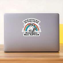 1PC Funny Sarcastic Raccoon Meme Sticker - Your Little Ray Of Sarcastic Sunshine Has Arrived Sticker - Vintage Retro Sassy Humor Decal For Laptop, Water Bottle & Journal (Waterproof Vinyl, 3 Inches)