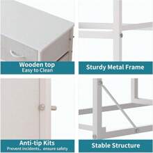 LUMTOK 10-Drawer Dresser, Fabric Storage Dresser Drawers For Bedroom, Hallway, Nursery, Closets, Steel Frame, Wood Top, Easy Pull Handle (Greige) - 淺灰色 - 查看 6