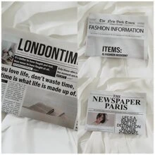 Ins Style English Newspaper,Photography Props,Photo Props,Decorative Ornaments,Fashion Clothing Home Decor,Food Photography Background Props, Flower Wrapping Paper Atmosphere Decoration,