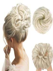 1pc Synthetic Hair Bun Extensions Messy Curly Elastic Hair Scrunchies Hairpieces Synthetic Chignon Donut Updo Hair Pieces For Women - Multicolor - View 27