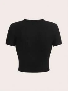 Graphic Printed Short T-Shirt, Y2K Spring And Summer Short-Sleeved Crop Top, Women's Top