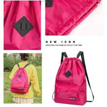 Student Backpack Women Bags Waterproof School Bag Fashion Drawstring Travel Bag INS Large Capacity - Pink - View 4
