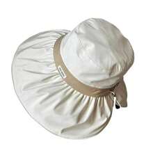 1 pièce Chapeau de seau en polyester de couleur unie avec protection anti-UV, imprimé de lettres, convenant pour le printemps et l'été