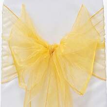 10pcs Voile Chair Back Decorative Ribbons, Organza Bowknot Chair Decorations, Suitable For Christmas, Halloween, Weddings, Parties, Outdoor Events, 18cm Wide, 275cm Long, DIY To Create Butterfly Shapes, Voile Sheer Fabric Chair Back Decorations For Festivals, Graduations, Party Backdrops, Gifts, Packaging