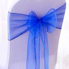 10pcs Voile Chair Back Decorative Ribbons, Organza Bowknot Chair Decorations, Suitable For Christmas, Halloween, Weddings, Parties, Outdoor Events, 18cm Wide, 275cm Long, DIY To Create Butterfly Shapes, Voile Sheer Fabric Chair Back Decorations For Festivals, Graduations, Party Backdrops, Gifts, Packaging