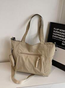 Bolso de lona grande con monedero 1 pieza Nuevo estilo universitario coreano Bolso escolar de estudiante de secundaria Bolso casual Bolso bandolera de hombro Bolso de lona Bolso cruzado, Bolso de mujer con monedero, Bolso escolar para compras, vacaciones, Bolso de mano con cremallera, Bolso escolar grande, Múltiples compartimentos, Perfecto para playa, escuela, trabajo y uso diario, Bolso escolar y mochila de estilo artístico para mujeres o estudiantes, Perfecto para libros, compras, vuelta al cole y talla grande