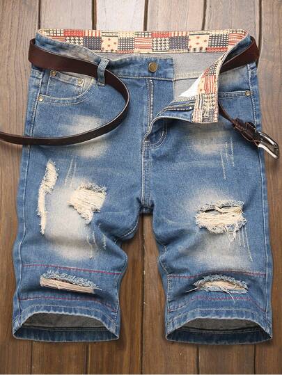 Quần short denim rách thời trang cho bé trai tuổi mới lớn