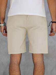 Men's Lightweight Drawstring Sports Shorts, Breathable Quick-Dry, Suitable For Summer Beach And Golf, Slightly Elastic, Solid Color Pockets