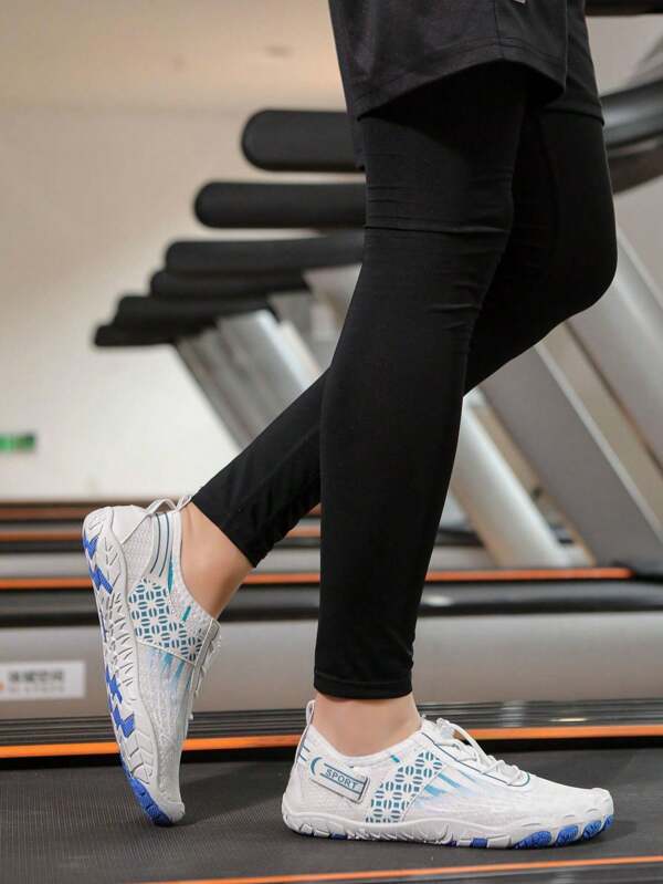Tenis de correr rosas para mujeres, zapatos deportivos antideslizantes y livianos, zapatos de ocio con tela elástica y transpirable con cordón y cierre de gancho y bucle, diseño deportivo para fitness en interiores, actividades al aire libre y deportes acuáticos