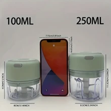 1 pieza Procesador de alimentos eléctrico inalámbrico multifuncional de 250ML, con anillo de silicona, antideslizante, de buena textura y calidad, conveniente. Procesador de alimentos para el hogar, asistente de cocina, adecuado para la preparación de alimentos para bebés y el picado de ingredientes de cocina, de tamaño mini