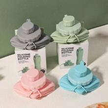 600ml Silicone Folding  Adult Portable Reusable Plastic Cups Outdoor Travel Gym Water Motivational Drinking - 灰色 - 查看 2