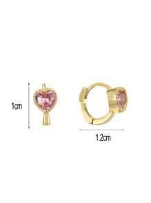 Artepollo 1 para hipoalergicznych kolczyków-kołków z różową cyrkonią sześcienną i srebrem próby 925, w kształcie serca, wymarzonych i uroczych, w opakowaniu prezentowym, prezent dla dziewczynek, na urodziny przyjaciółek, na Nowy Rok, na powrót do szkoły