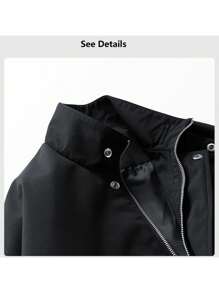 Men's Spring New Retro Baseball Jacket Short Casual Jacket Top Work Jacket - Black - View 4