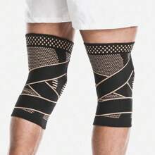 1 Manicotto per ginocchio in rame con fascia di compressione, supporto per ginocchio in maglia antiscivolo, adatto per corsa, escursionismo, esercizio per uomo e donna, accessori palestra, supporti per ginocchio, ginocchiere palestra