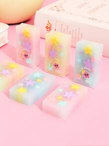 3pcs Star Eraser Clear High Light Color Less-Dust For Pencil Cleaning Stationery School Back To School - Multicolor - View 7
