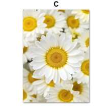 1 pieza de girasol de primavera, molino de viento de limón, casa de campo, flores amarillas, paisaje, carteles, arte de pared, pintura en lienzo para pasillo, decoración interior del hogar, sin marco