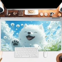 1pc Dog Mouse Pad Cartoon Art Desk Mat Rubber Base Mousepad With Stitched Edge Non-Slip Desk Accessories XL Desk Pad For Office Home As Gifts For Men Women Birthdays,Valentine's Day - Multicolor - View 1