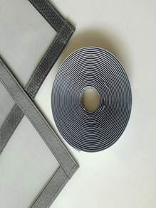 升级版菱格边框灰色蚊帐 家用自粘式防蝇纱窗隐形窗帘蚊帐安装简便升级材质防蝇纱窗 - 灰色 - 查看 4