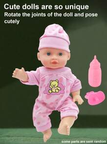 26 厘米逼真会说话的娃娃玩具，配有睡衣、奶瓶和奶嘴，能喝水、哭、笑、发出爸爸/妈妈的声音，是送给孩子、男孩和女孩、生日/节日的绝佳礼物