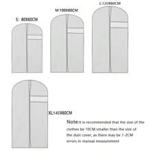 Fundas de Zuecos a Prueba de Polvo, Fundas Impermeables para Ropa, Protector de Trajes y Vestidos, Bolsas Colgantes para Ropa, Organizador de Armario - Negro - Ver 6