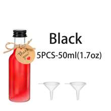 Juego de 36/5/1/120/500 botellas de vino de plástico mini en varios tamaños a elegir, botellas transparentes con tapa de rosca y embudo para un llenado fácil y prevención de fugas, utilizadas para jugo/licores/whisky y para bodas, picnics, viajes y todo tipo de fiestas, útiles escolares - Multicolor - Ver 16