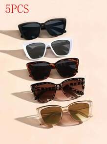 5PCS/1pc Small Frame Korean Version Ordinary Decorative Fashion Glasses Hip Hop Square Frame Cross-Border Glasses - Multicolor - View 9