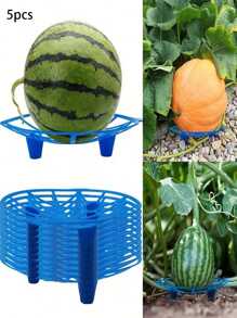 5/10pcs. Plastic Watermelon Support Pallet - Anticorrosion, Sturdy Blue Tray For Garden And Farm Fruit Displays, Perfect For Melons And Large Fruits