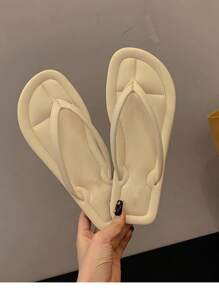 French Soft Sole Thong Sandals For Women, Versatile High-End 2025 Summer New Arrival, Roman Beach Slippers - Beige - View 4