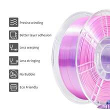 PLA Filament 1.75mm Bundle Silk Dual Color, 3D Printing PLA Filament 1.75mm Dimensional Accuracy +/- 0.02mm, 1KG*2 Spool (4.4 Lbs)
