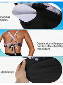 Bañador una pieza de tirantes - Negro - Ver 4
