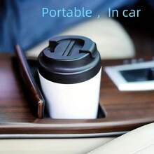 1 件新款时尚简约 304 不锈钢咖啡杯，380 毫升陶瓷内胆经典隔热杯，便携式双层陶瓷杯，男女通用旅行水杯，适合送礼、户外、汽车、办公室、多用途返校