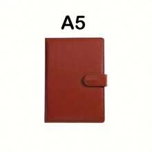 200 Pages Faux Leather Notebook With Bookmark, A5 Business Office Journal, Student Diary - Multicolor - View 9