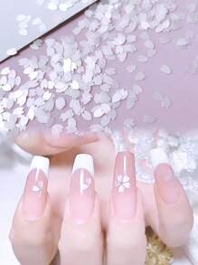 1 Bag Of Cherry Blossom Sequins DIY Nail Art Decorations, Suitable For Spring Nails Charms Nails Supplies Nail Art