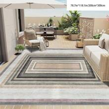 [5mm Thickness Crystal Velvet Flocked Bottom] 1pc Geometric Floral Pattern Carpet - Waterproof, Anti-Slip, Absorbent, Machine Washable, Soft Comfortable Mat, Suitable For Kitchen, Living Room, Bedroom, Hallway, Bathroom, Laundry Room - Easy To Clean, Carpet For Home Decor