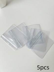 2/5/10/15/20/25 Piece Clear PVC Card Case - Waterproof ID, Badge And Record Jacket With Snap Closure For Office, Nurse And Work Pass,Back To School,School Supplies, - Multicolor - View 4