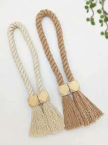 6pcs Magnetic Curtain Tiebacks, Minimalist Wooden Tassel Curtain Clips, Suitable For Bedroom, Living Room, Kitchen, Home Decor, Room Decor, Garden Decor, Wedding Decor, Etc. - Multicolor - View 8