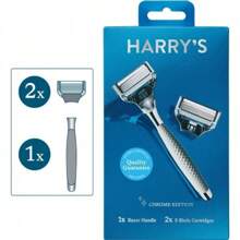 5-Blade Men's Razor - 1 Razor Handle + 2 Razor Blade Refills - Chrome Edition Handle - 1 - 查看 1