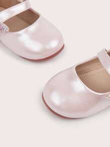 1 paar peuter/baby kinderen imitatie leren dubbele strik versierde ronde neus flats, zachte zool, mode, veelzijdig, geschikt voor lente, zomer, herfst