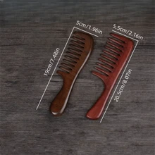 1 件宽齿梳红檀木梳防静电梳长发按摩木梳非常适合卷发、直发、长发 - 彩色 - 查看 10