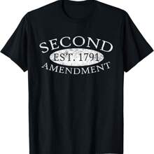 Second Amendment Est_ 1791 Right To Bear Arms Gift Unisex T-Shirt - Black - View 1
