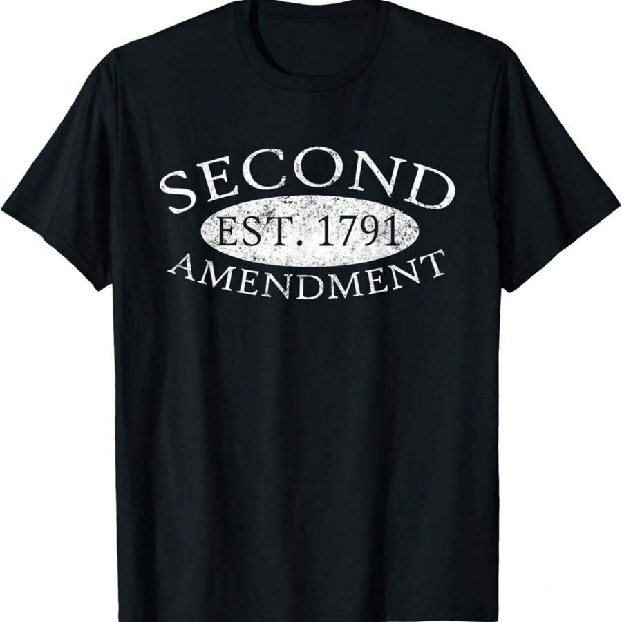 Second Amendment Est_ 1791 Right To Bear Arms Gift Unisex T-Shirt - Black - View 1