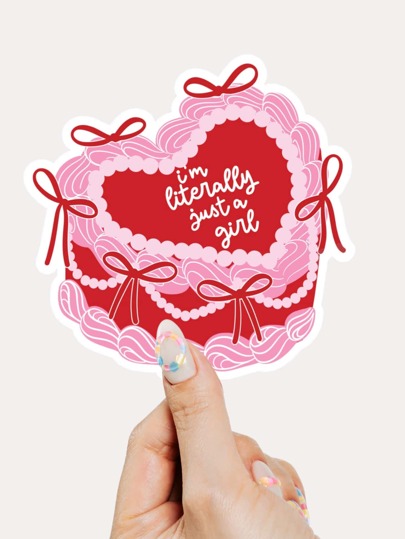 1 Stück "Ich bin wörtlich nur ein Mädchen" wasserfester Aufkleber, Tortendekoration, Lustiger Vinyl-Aufkleber, Vinyl-Aufkleber perfekt für Wasserflaschen, Laptops