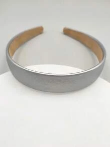 1 件装女士面料和 PU 皮革发带，2.5 厘米宽，适合日常佩戴 - 銀色 - 查看 5