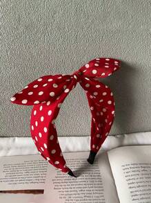 1pc Polka Dot Printed Bunny Ears Decorated Headband, Retro Broadside Non-Slip Hair Hoop, Suitable For Easter Party,Hairband,Hair Hoop Headbands Hair Accessories Head Accessories - Multicolor - View 9