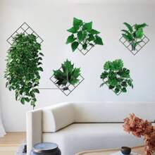 2 件/4 件墙贴玫瑰花网格花瓶绿植吊篮自粘墙贴适用于光滑墙壁客厅卧室走廊装饰不适合除尘不平整水泥空白墙面礼物生日毕业房间装饰家居装饰墙壁装饰浴室装饰卧室装饰房间装饰物品客厅装饰家居装饰客厅墙纸个性化贴纸 - 彩色 - 查看 9