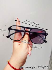 1 Pair Of Children's Aviator Frame Double-Beam Retro Color-Changing Fashion Glasses, Simple And Style, Rich Colors To Choose From, Suitable For Boys And Girls Party Festival Travel Vacation Decoration, Daily Accessories Photography Props. - Multicolor - View 8